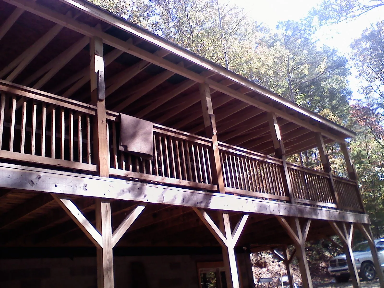 Timber framing under a new elevated porch and deck — Roof Leak Repair in Briceville by Roofing Brothers